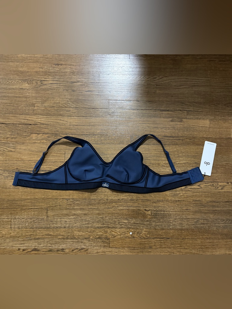Alo Yoga Navy Underwire Support Bra